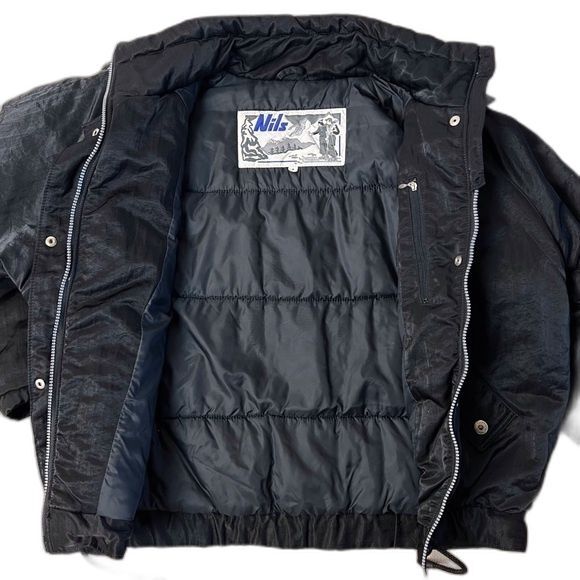 NILS Vintage 90s Ski Snow Jacket Black Size 8 - Picture 6 of 10